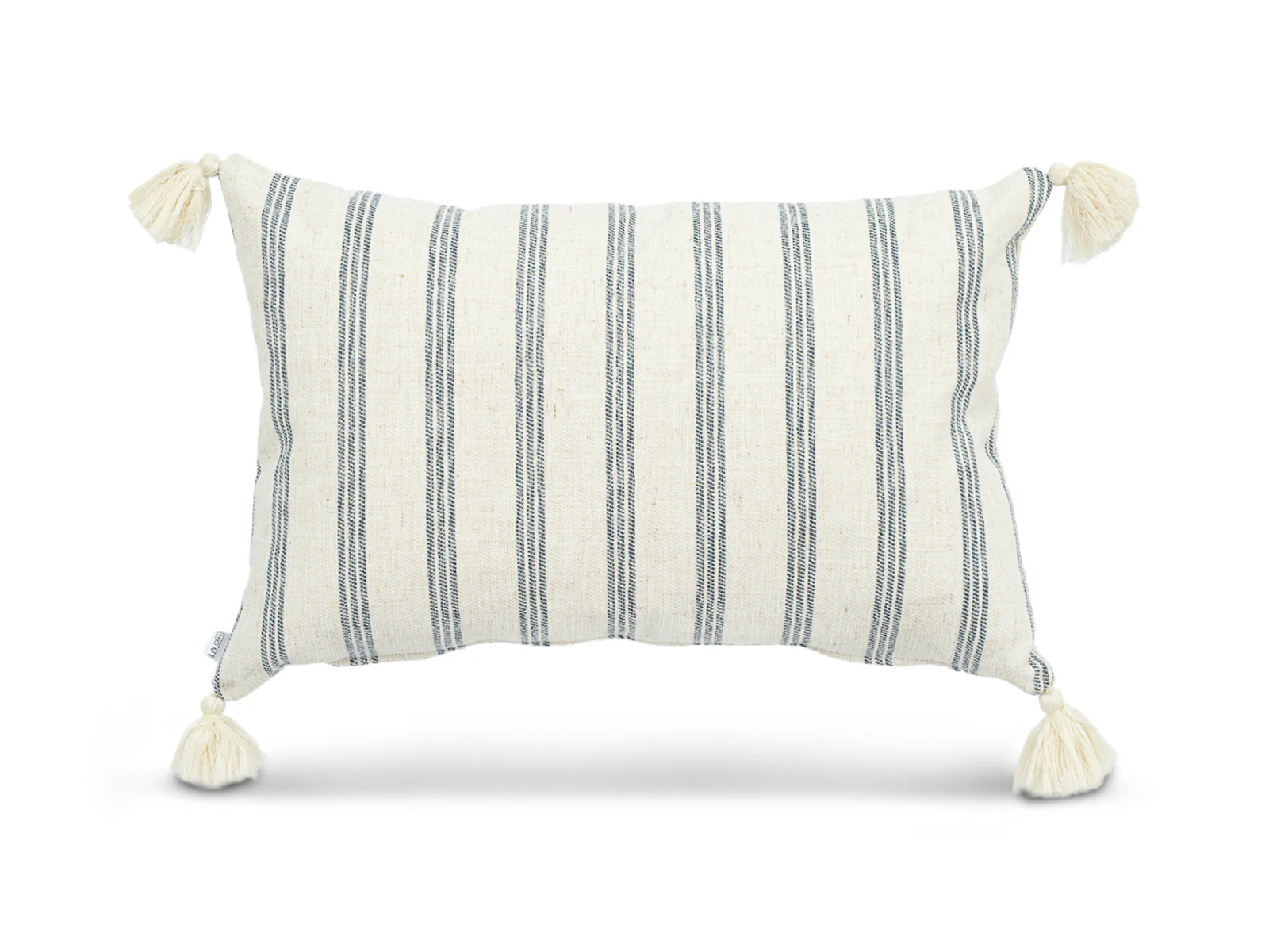 Cojin Poliester Lineas Beige Azul Lumbar - Image 2